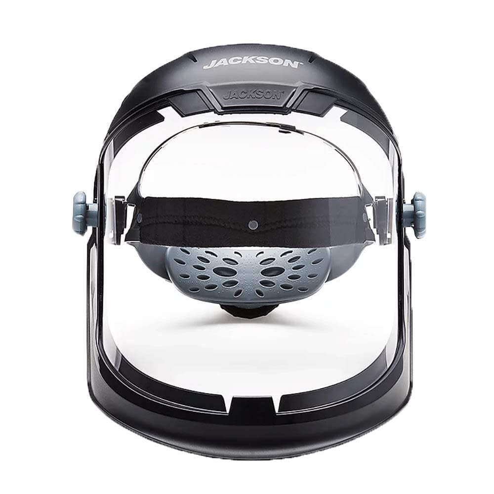Jackson Safety Lightweight MAXVIEW Premium Face Shield with Ratcheting Headgear Clear Tint Uncoated Black, large image number 8