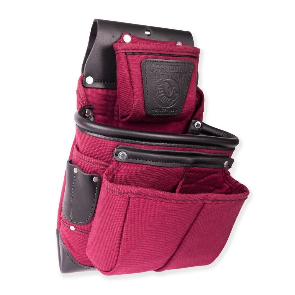 Occidental Leather FatLip Fastener Bag Deep Red - 8581R
