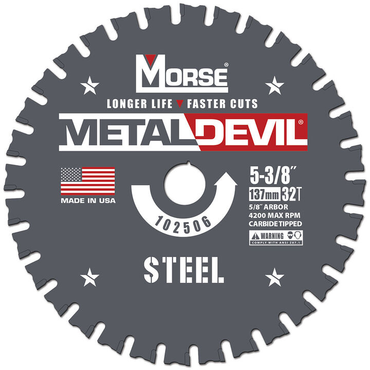 MK Morse 8in 48 Tooth Metal Devil Steel Circular Saw Blade