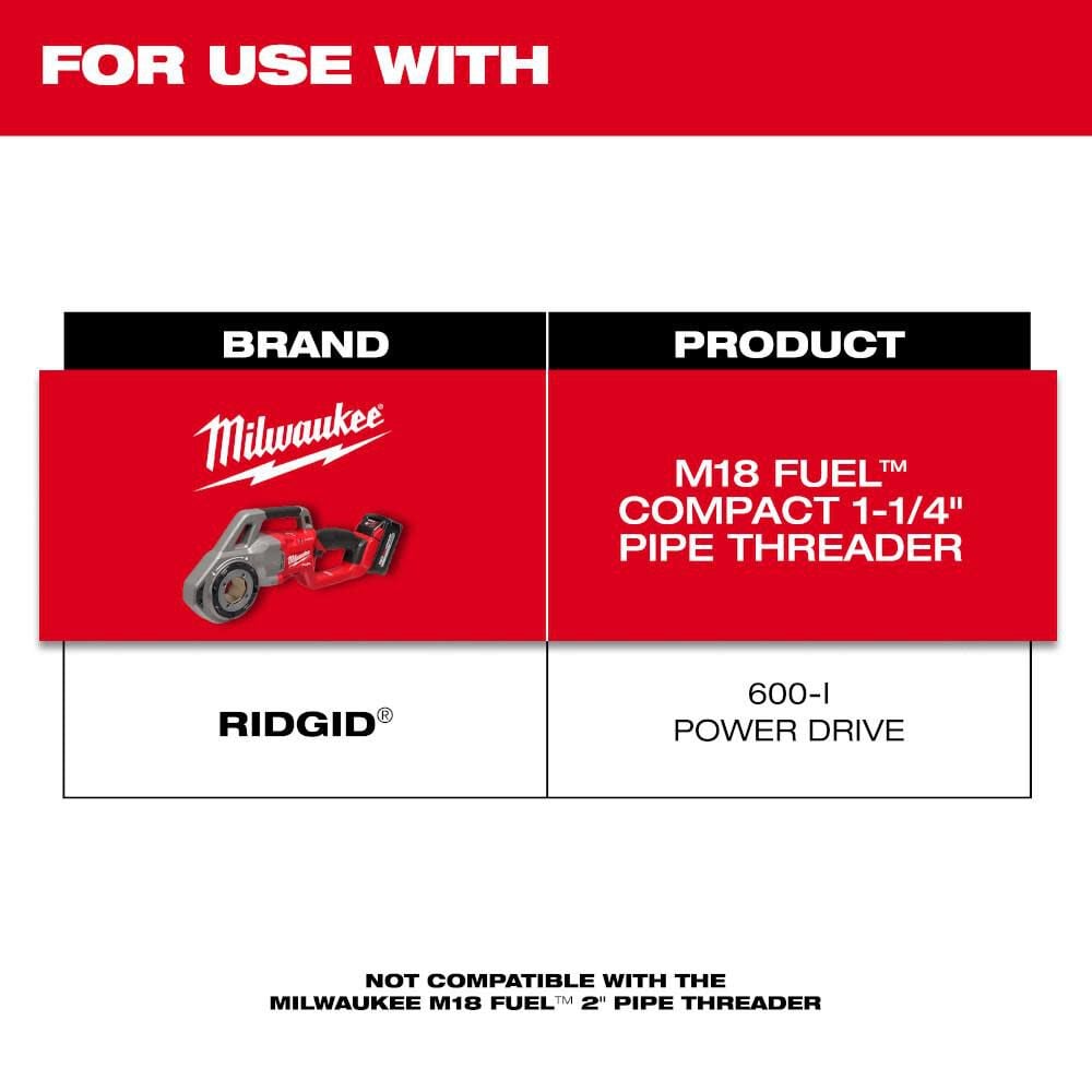 Milwaukee 1 2inch 1 1 4inch Alloy Npt Compact Forged Aluminum Die Head Kit 48 36 1063 Simolary simolary.com 8