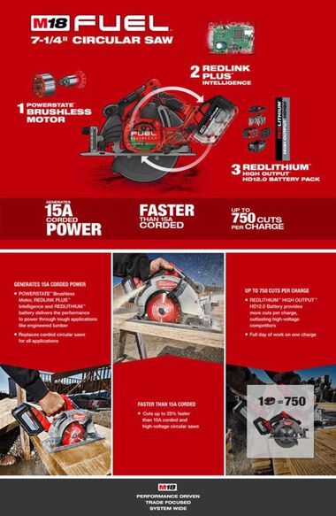 Milwaukee M18 FUEL 7-1/4 in. Circular Saw (Bare Tool), large image number 9