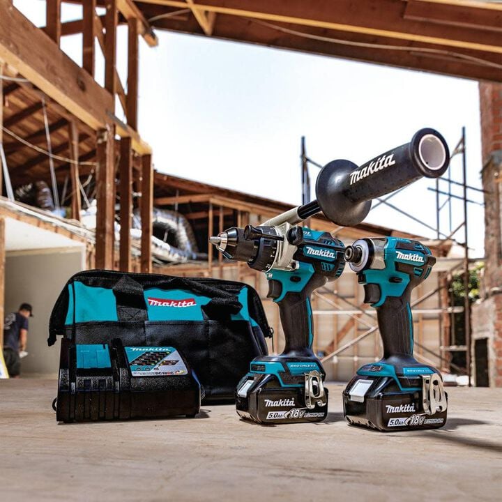 Makita 18V LXT Lithium-Ion Brushless Cordless 2 Piece Combo 5 Ah Kit, large image number 5