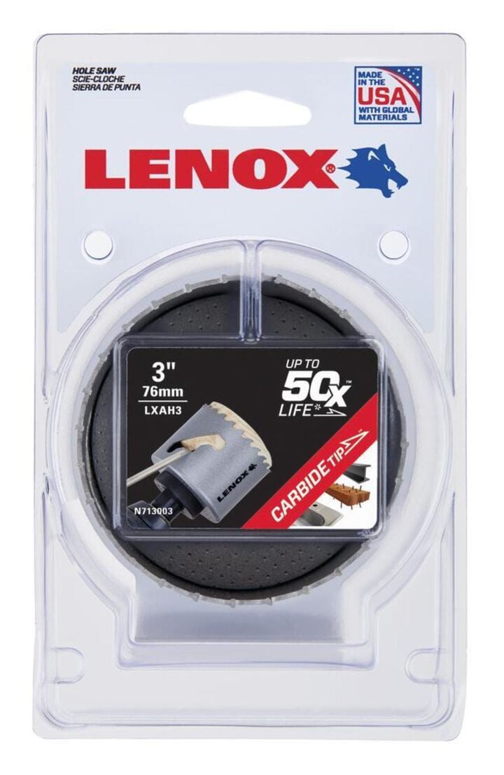 Lenox Hole Saw Carbide Tipped 3in 76mm, large image number 1