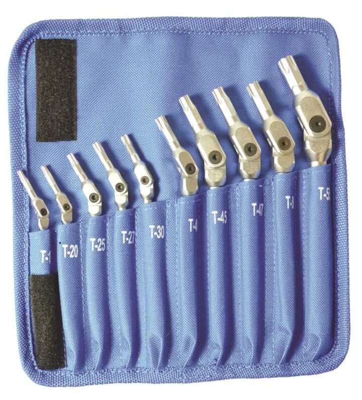 Bondhus 10 piece Chrome Torx Hex Pro Wrench Set - Sizes: T15-T55