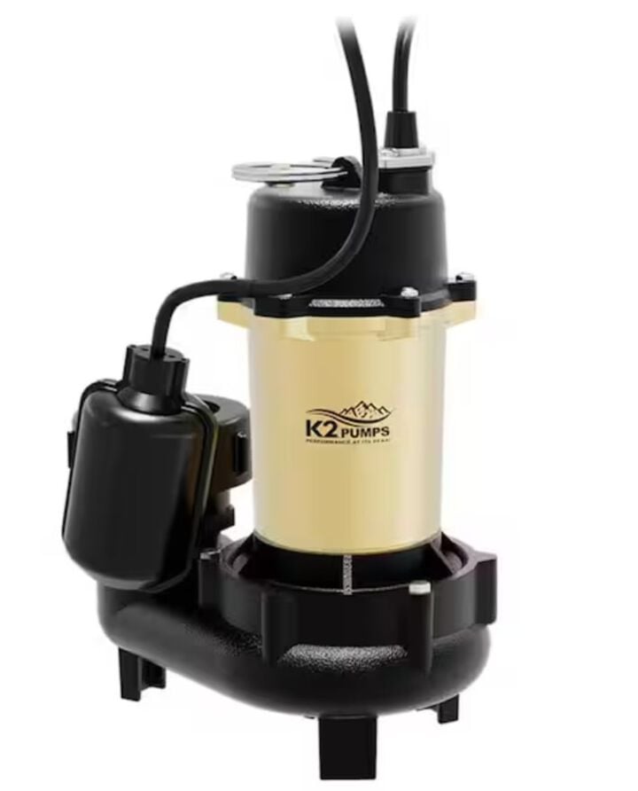 K2 Pumps 1/2 HP 115V Professional Grade Sump Effluent Pump with Tethered Piggyback Switch