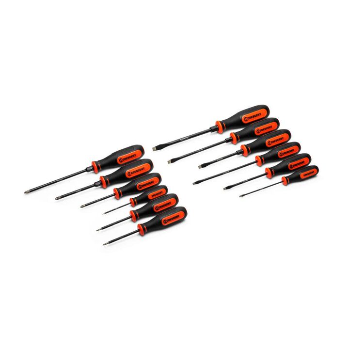 Crescent 12 Pc. Diamond Tip Dual Material Screwdriver Set