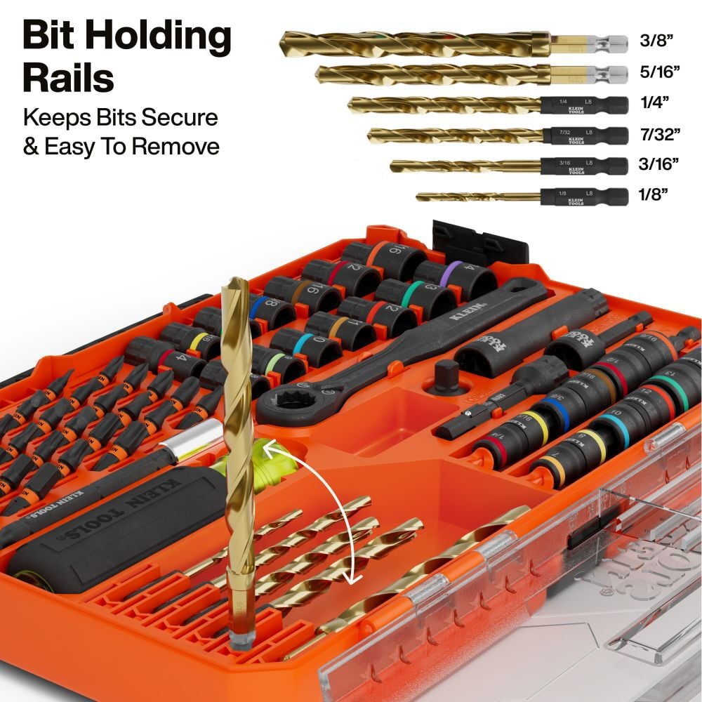 Klein Tools KNECT Impact Rated Drill and Driver Combo Set SAE/Metric 65 Piece MODbox Compatible Case, large image number 4