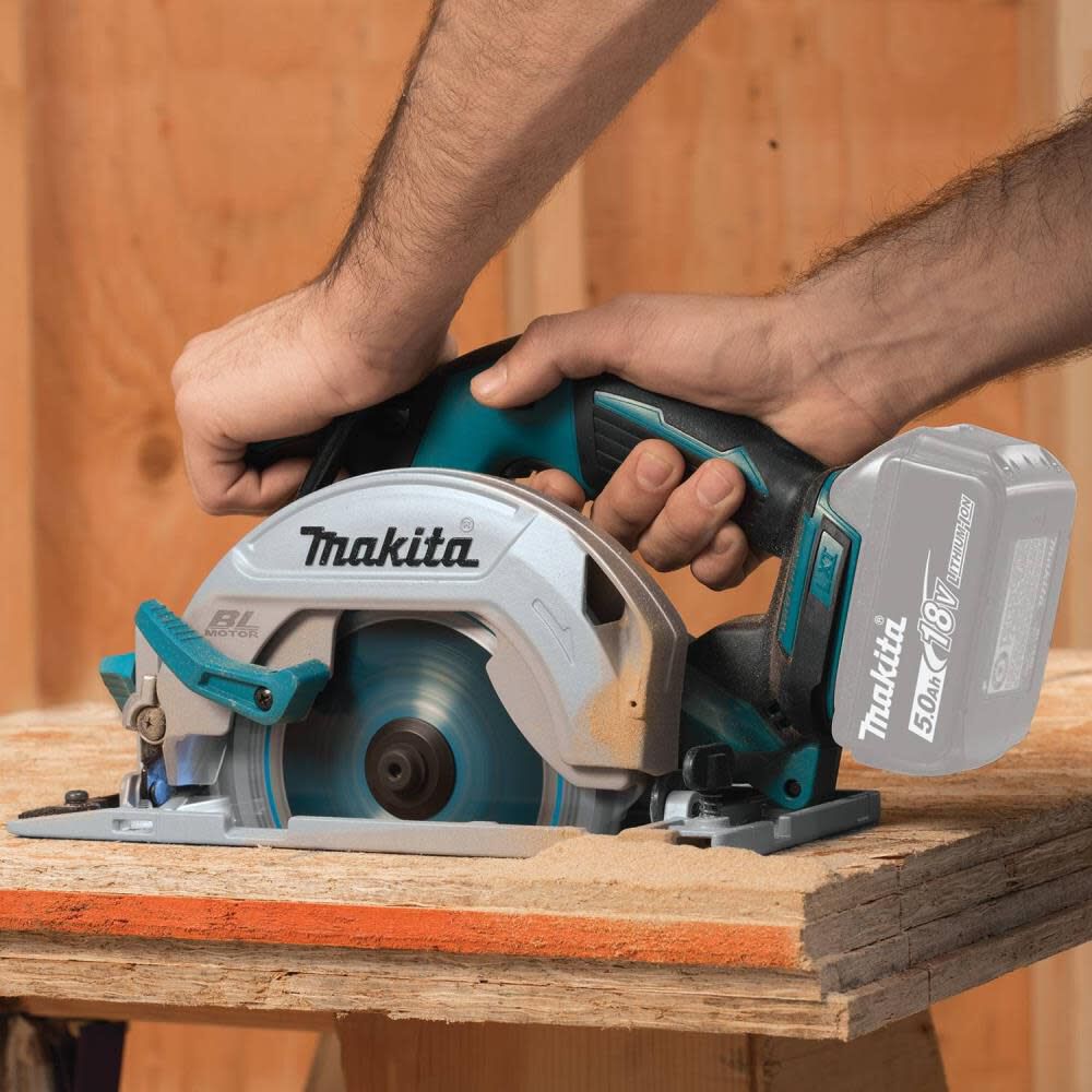 Makita 18V LXT Lithium-Ion Brushless Cordless 6-1/2 Inch Circular Saw (Bare Tool) & 64T Carbide-Tipped Ultra-Thin Kerf Saw Blade, large image number 8