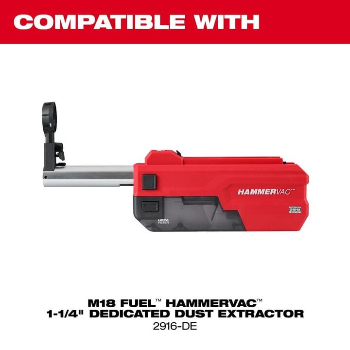 Milwaukee M18 FUEL 1 1/4inch SDS Plus D Handle Rotary Hammer  (Bare Tool) with ONE KEY, large image number 9