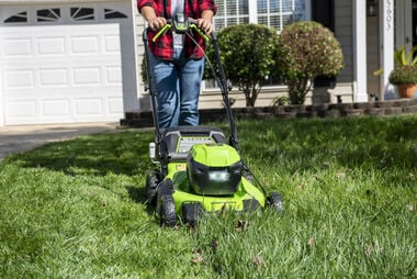 Greenworks 48V 21in Cordless Self Propelled Lawn Mower Kit with 5Ah Battery 2pk & Charger, large image number 9