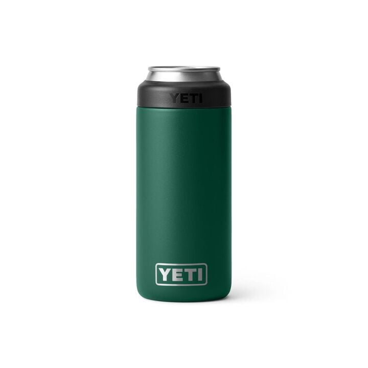 YETI Rambler 12 Oz Colster Slim Can Cooler Black Forest Green
