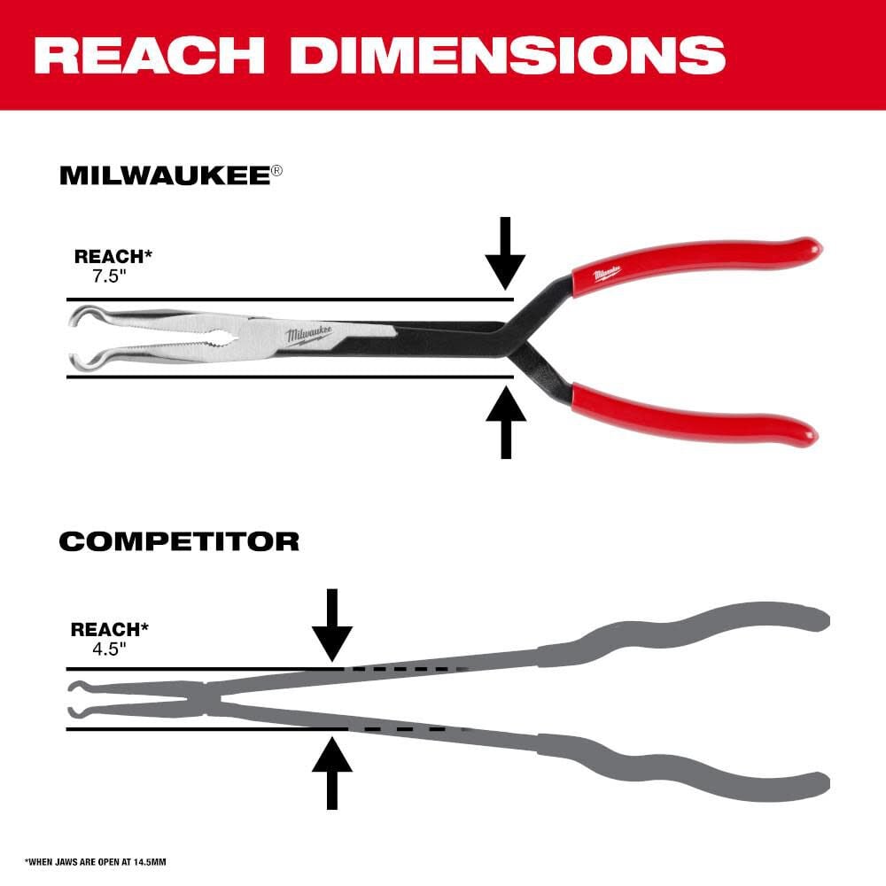 Milwaukee Long Reach Hose Grip Pliers 3pc Set 48 22 6563 - Image 4