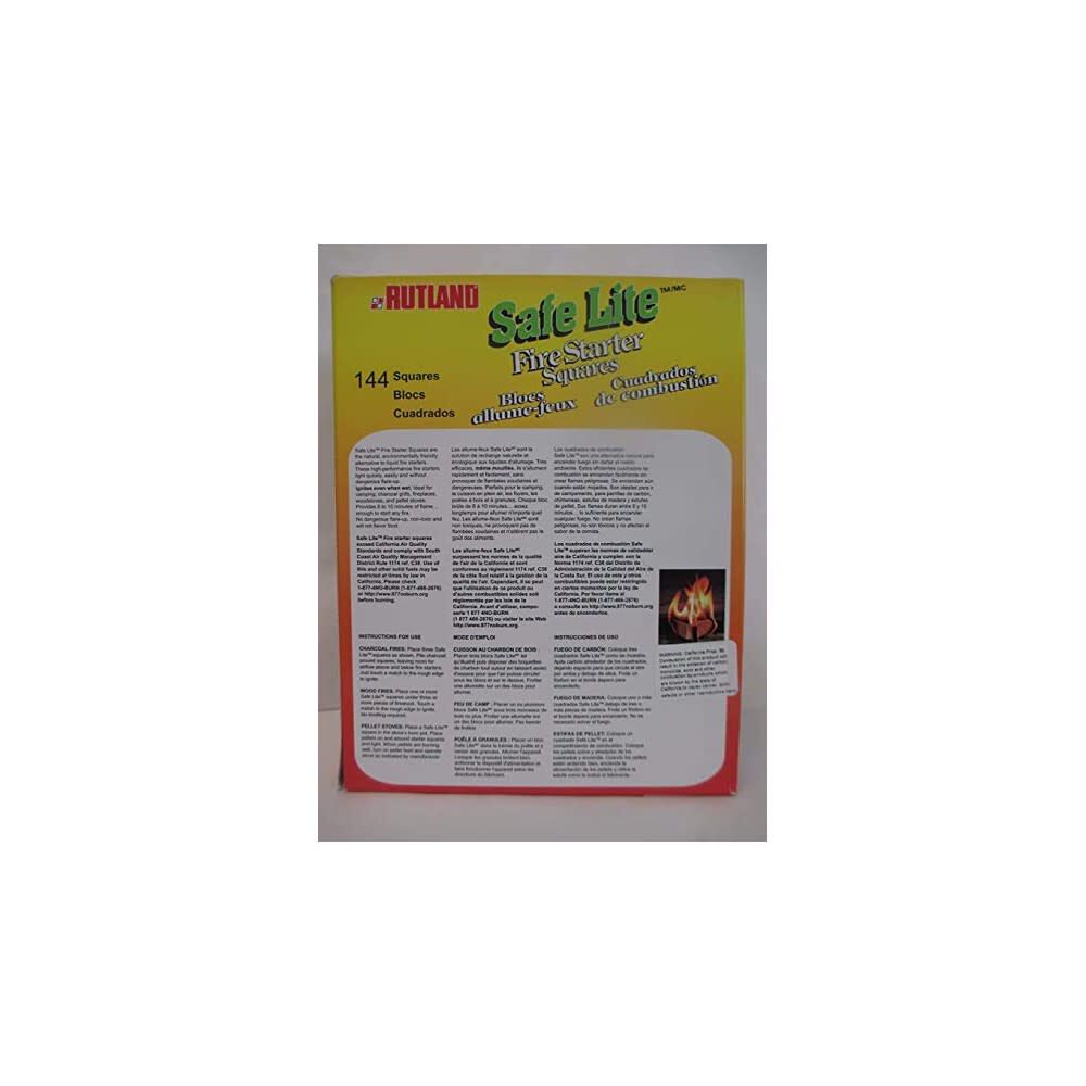 Rutland Safe Lite Fire Starter Square 144pc 50B Acme Tools