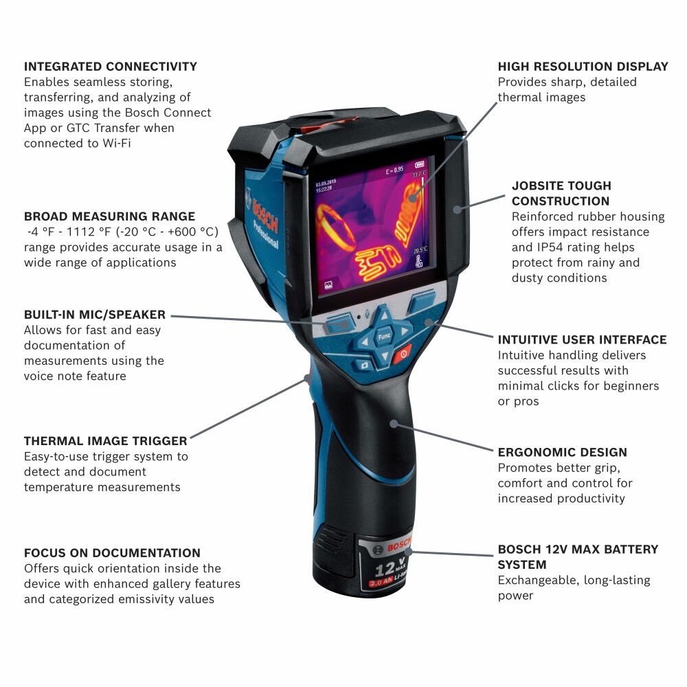 Bosch 12V Max Connected Thermal Camera Kit, large image number 2