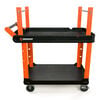 Crescent RAILWORKS 2 Shelf Industrial Utility Cart with 5 Inch Hard Casters and Electrician Wire Spool Corner Posts, small image number 1