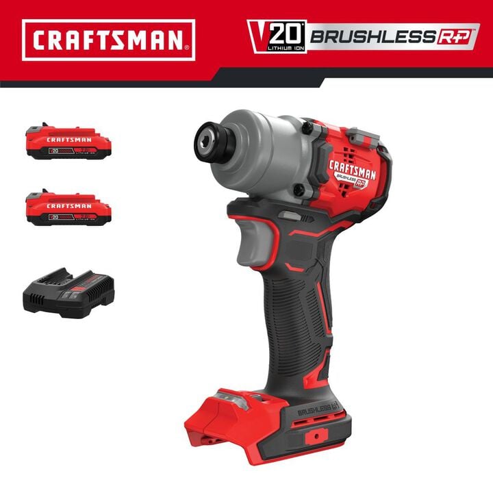 CRAFTSMAN V20 BRUSHLESS RP Cordless 1/4 Inch Impact Driver Kit, large image number 2