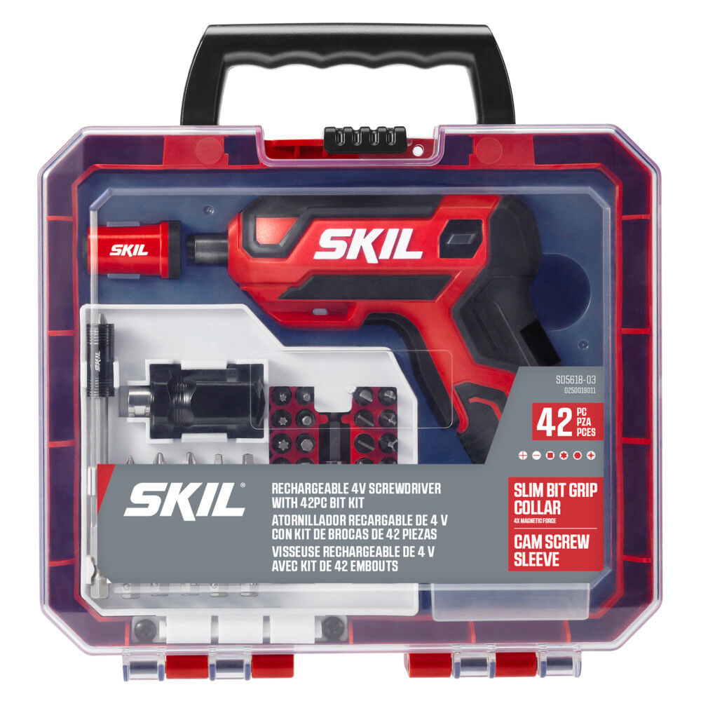 SKIL 4V Screwdriver Rechargeable with 42pc Bit Kit SD561803 Acme Tools