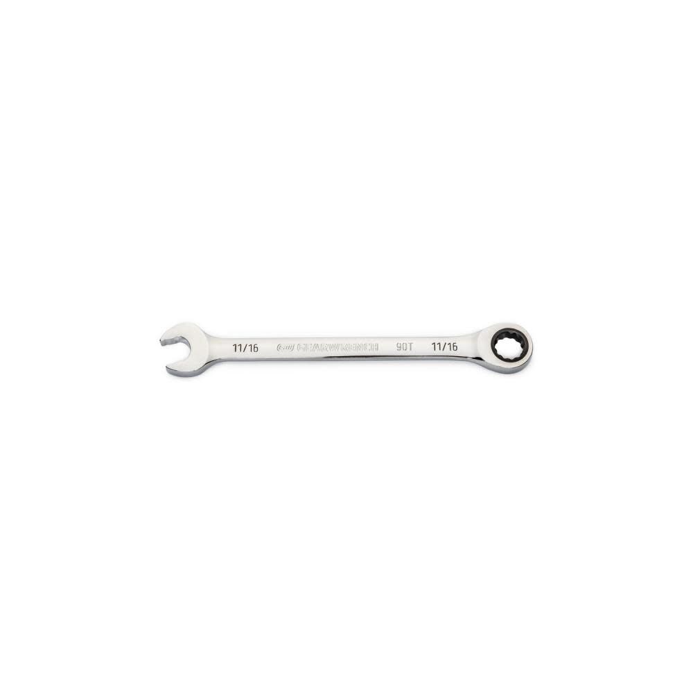 GEARWRENCH 11/16in 90T 12 Point Ratcheting Combination Wrench, large image number 1