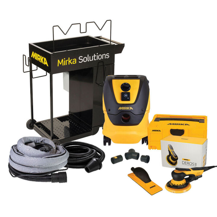 Mirka 6 Inch Dust-Free System DEROS II and DE 1230PC with Cart