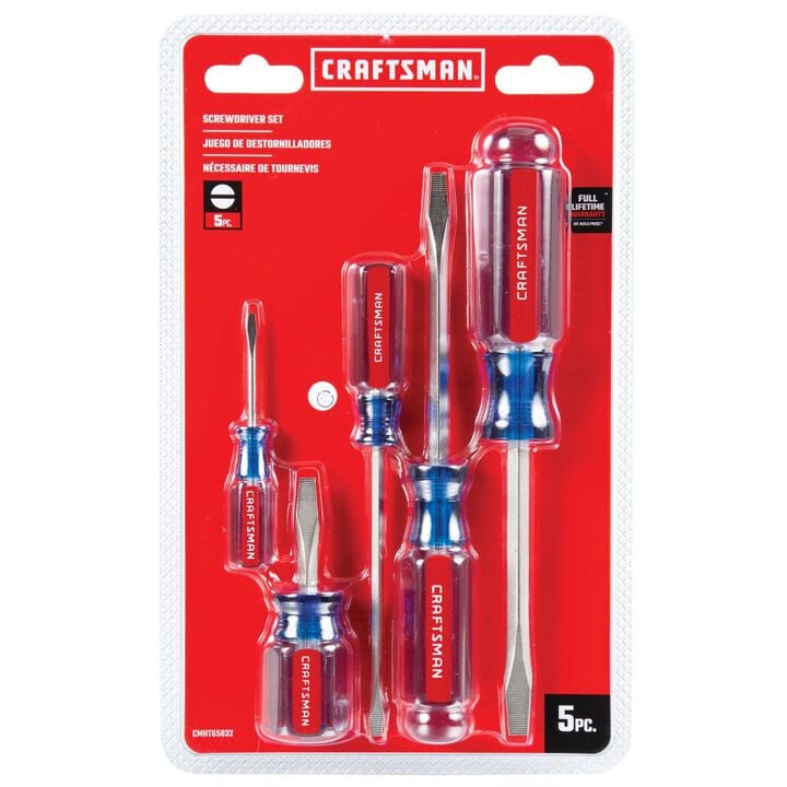 CRAFTSMAN Slotted Acetate Screwdriver Set, 5 Piece, large image number 1