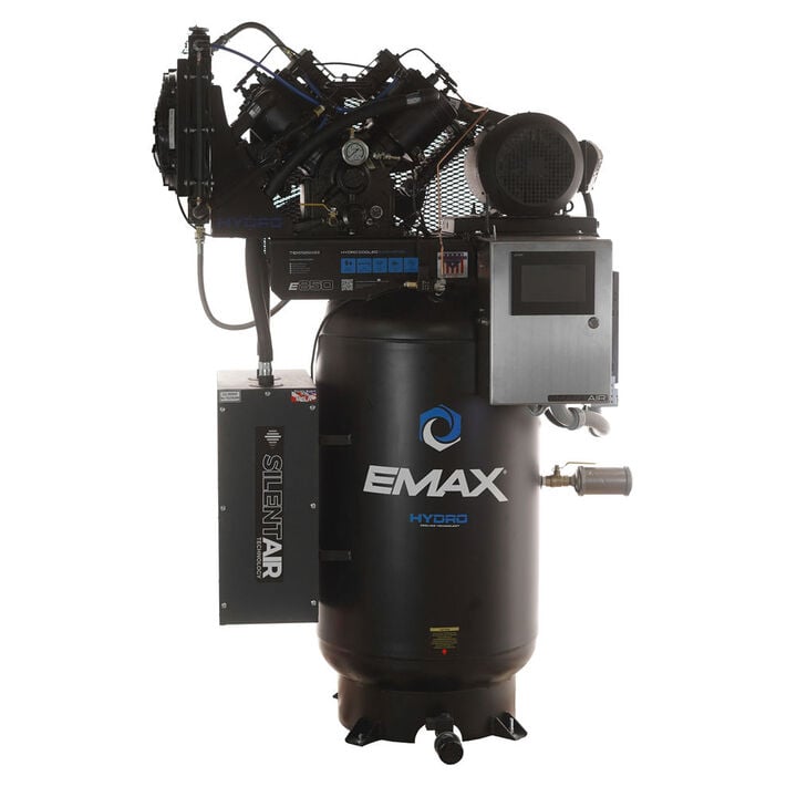 EMAX 208-230V 10HP 1/3PH 80 Gallon Vertical Piston Air Compressor