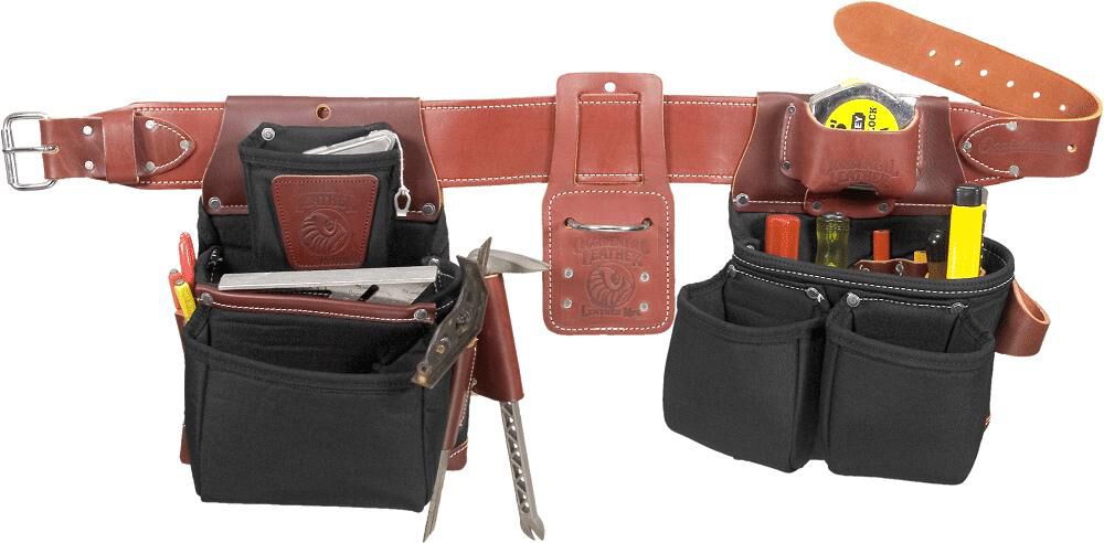 Occidental Leather OxyLights Framer Set Double Bags - Black, Large - B8080DB LG