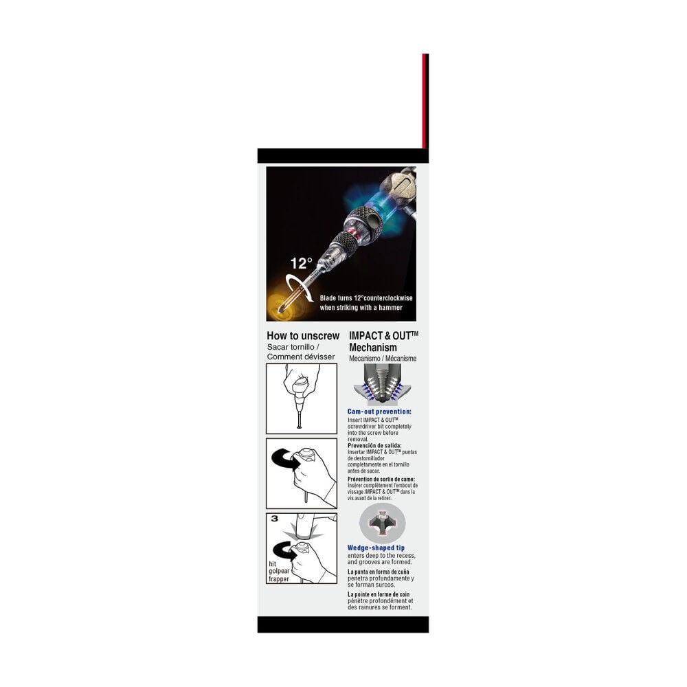 VESSEL Impact and Out Screwdriver Bit Set for Damaged Screw Removal 8-Pieces, large image number 6