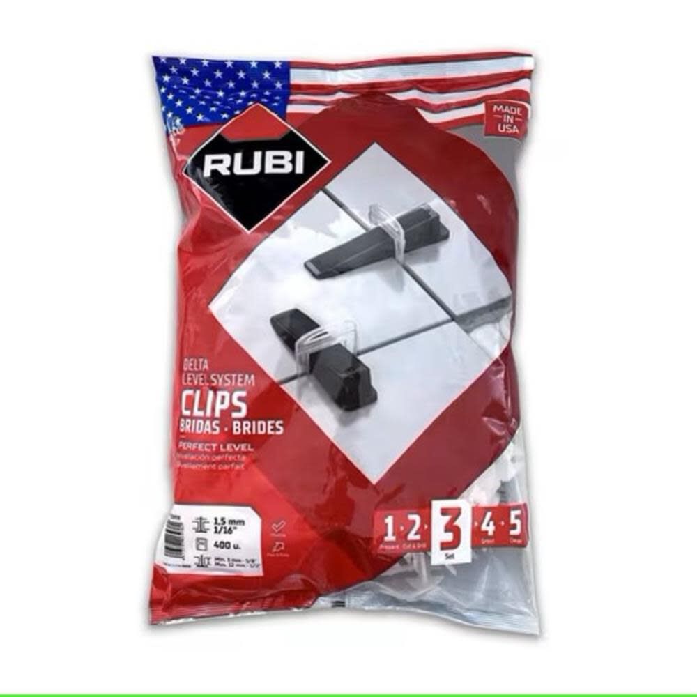 Rubi Tools 1/16 Inch Delta Leveling Clips, 400 Pieces, large image number 1