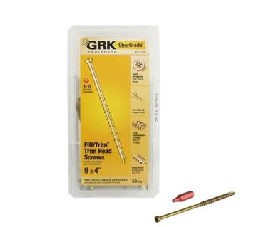 GRK Fasteners FIN/Trim Head Screws #9 x 4in 50pk