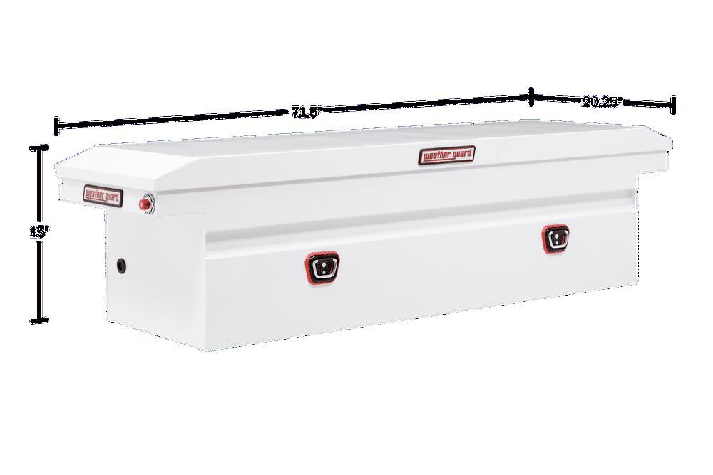 Weather Guard Saddle Truck Tool Box Steel Full Low Profile White, large image number 5