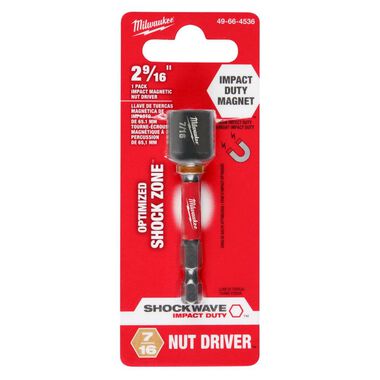 Milwaukee SHOCKWAVE Impact Duty 7/16inch x 2-9/16inch Magnetic Nut Driver, large image number 8