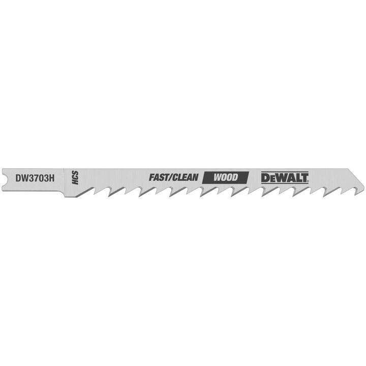 DEWALT 4 Inch 6 TPI U-Shank Clean Cutting Wood Cutting HCS Jig Saw Blade 2 Pieces