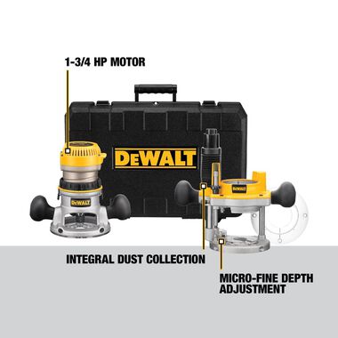 DEWALT 1.75-HP Combo Fixed/Plunge Corded Router, large image number 2