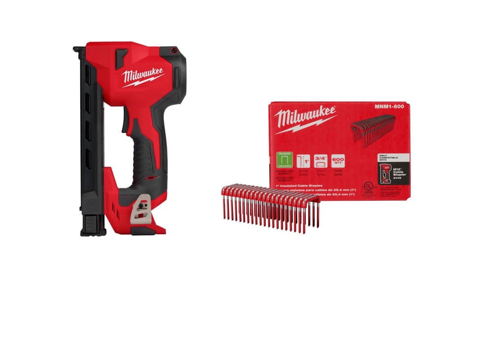 Milwaukee M12 Cable Stapler Bare Tool With 1inch Staples 600qty Bundle 2448 20 Mnm1 600 Simolary simolary.com 6
