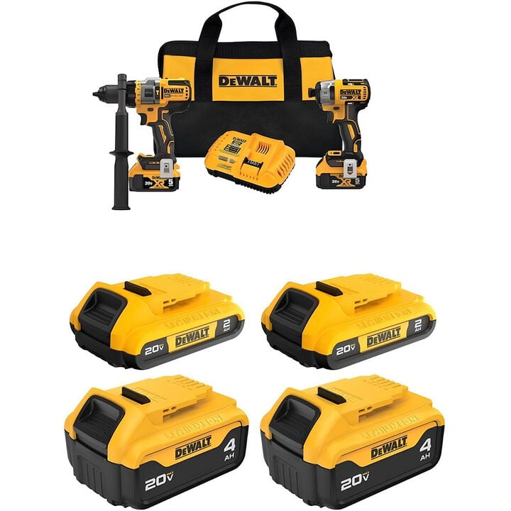 DEWALT 20V MAX Drill & Driver Combo Kit & Battery Pack Bundle