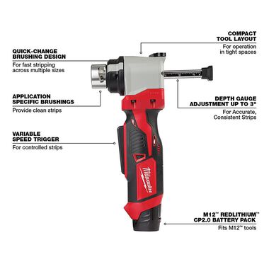 Milwaukee M12 Cable Stripper Kit for Cu RHW / RHH / USE, large image number 4