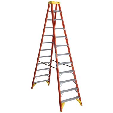 Werner 12 Ft. Type IA Fiberglass Twin Ladder, large image number 0