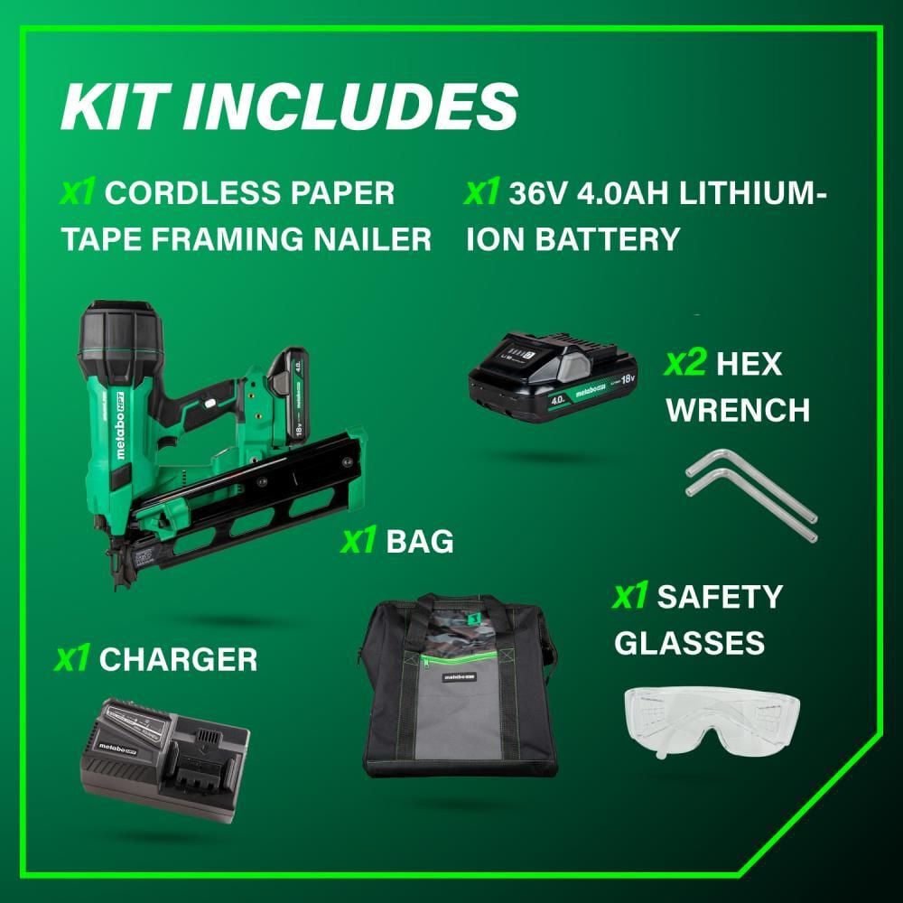 Metabo HPT 18V MultiVolt Cordless 21 3-1/2" Plastic Strip Framing Nailer (1x4.0Ah), large image number 5