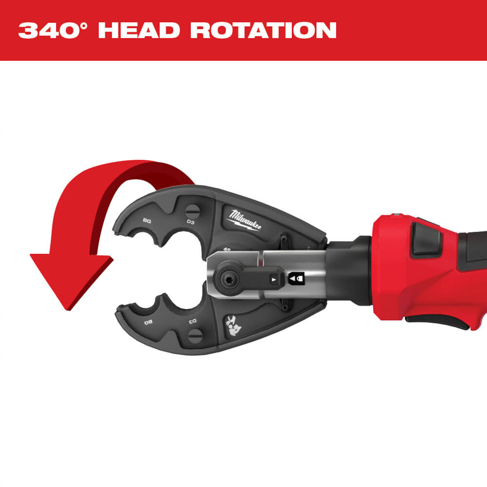 Milwaukee M18 FORCE LOGIC 6 Ton Linear Utility Crimper with Kearney Jaw, large image number 6