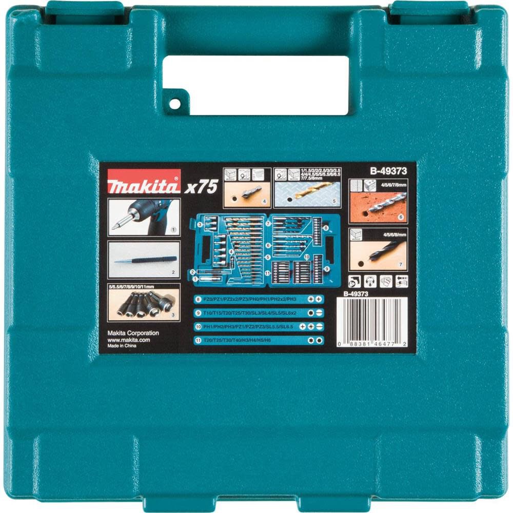 Makita Metric Drill & Screw Bit Set 75pc B-49373 - Acme Tools