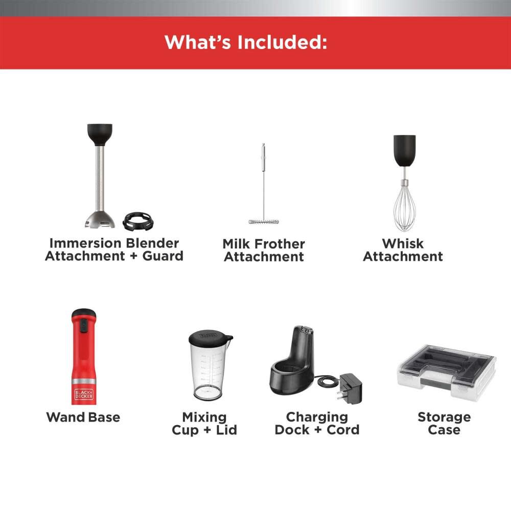 Black and Decker Kitchen Wand Cordless 3 in 1 Kitchen Multi Tool Red, large image number 2