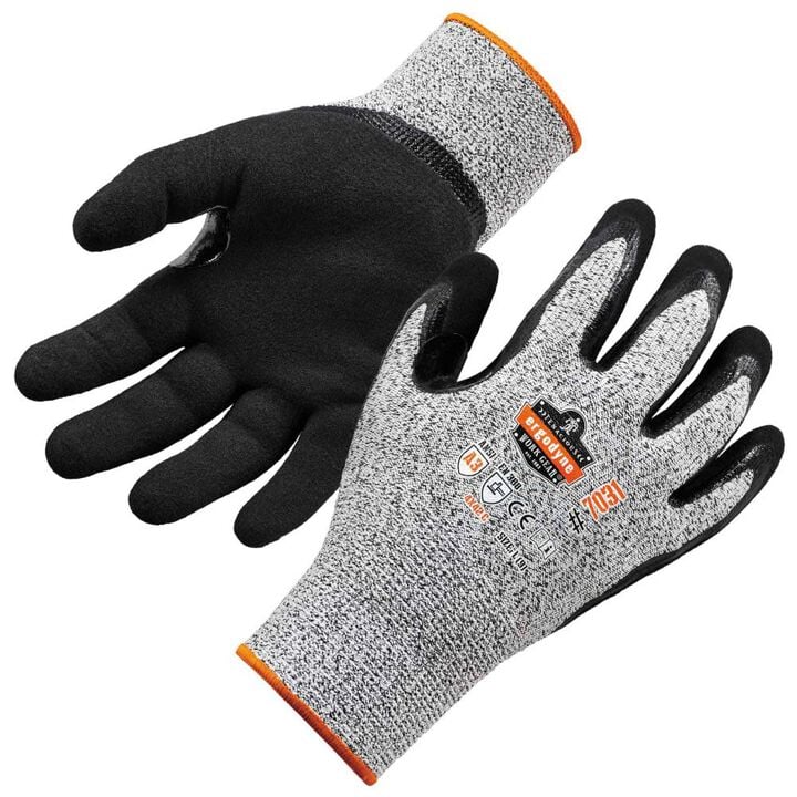 Ergodyne ProFlex 7031 Gloves ANSI A3 Nitrile Coated CR Large Gray