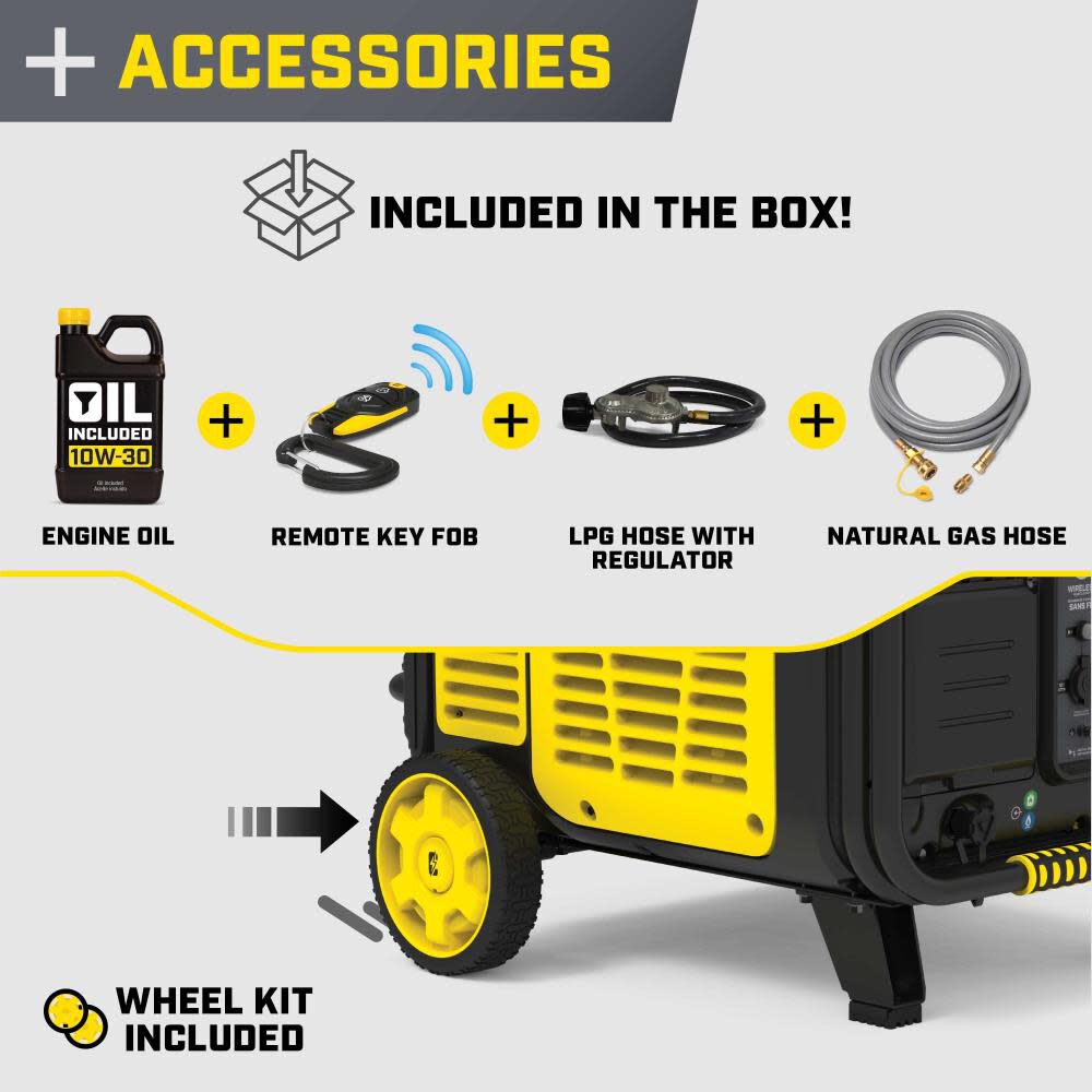 Champion Power Equipment 11,000-Watt Wireless Remote Start Tri Fuel 49 State Home Backup Portable Inverter Generator with Quiet Technology, large image number 10