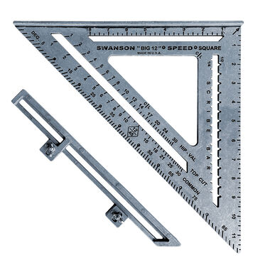 Swanson Tool Big 12 Speed Square with Layout Bar Blue Book