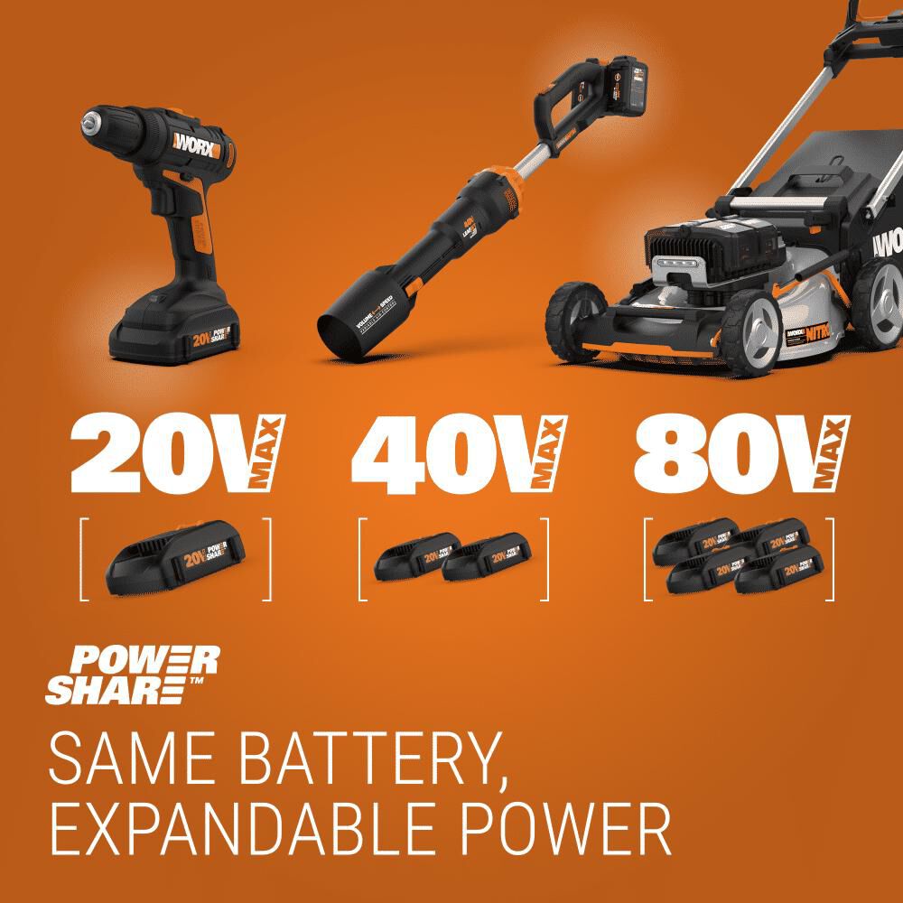 Worx PowerShare Pro 20V 4Ah Lithium Ion Power Tool Battery Pack with Fuel Indicator, large image number 11
