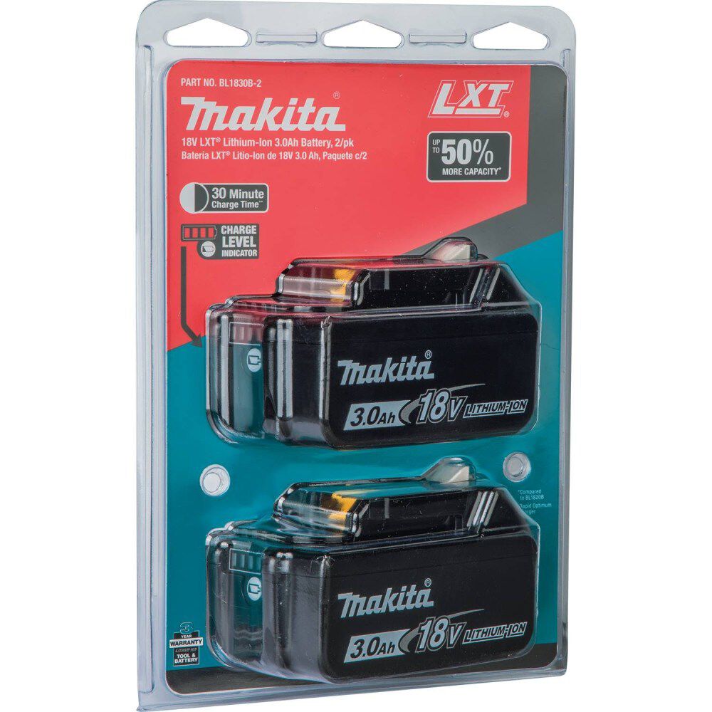 Makita 18V LXT 18V 3Ah Lithium Ion Power Tool Battery Pack with Fuel Indicator (2 Pack), large image number 2