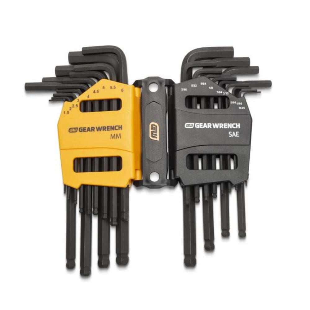 GEARWRENCH 26 Piece SAE/Metric Ball End Long Arm Hex Key Set, large image number 1
