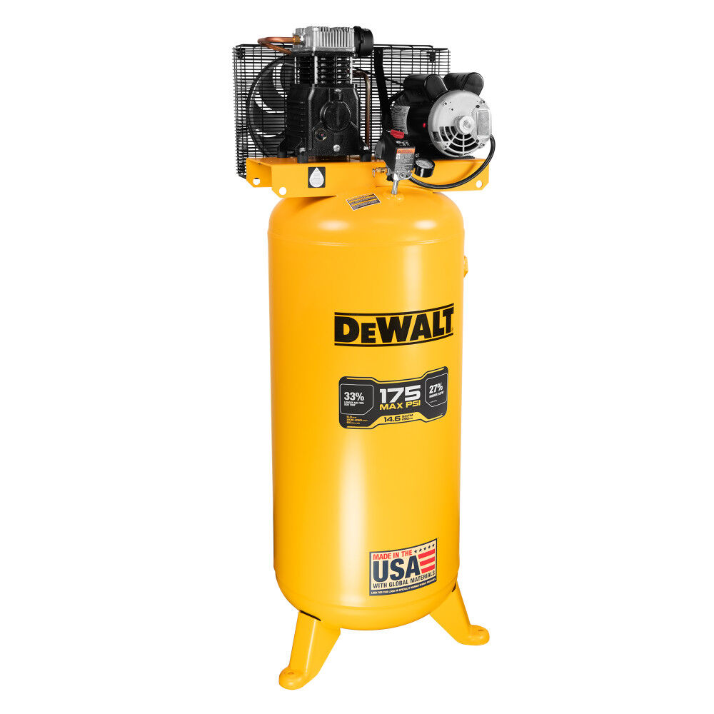 DEWALT 60 Gallon Cast Iron Oil Lubricated Belt Drive Air Compressor, large image number 2