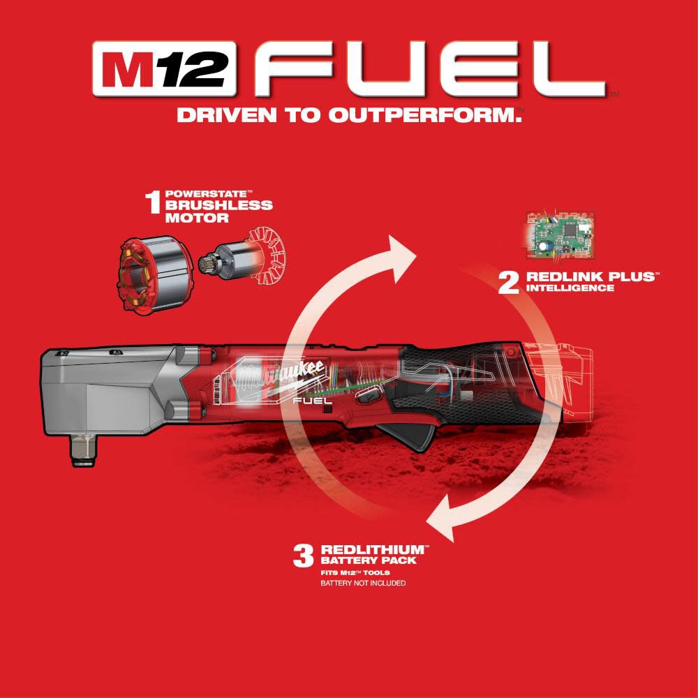 Milwaukee M12 FUEL 1/2inch Right Angle Impact Wrench (Bare Tool), large image number 6