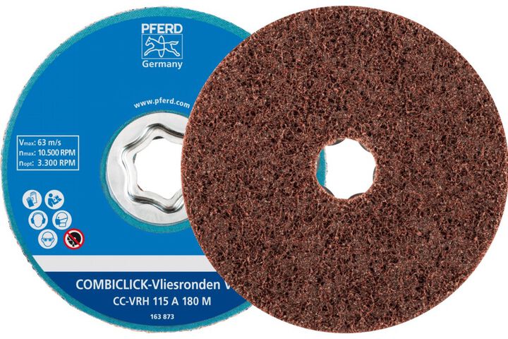 Pferd COMBICLICK Surface Conditioning Disc Hard,4-1/2 Inch,180 Grit Medium, Aluminum Oxide, large image number 0